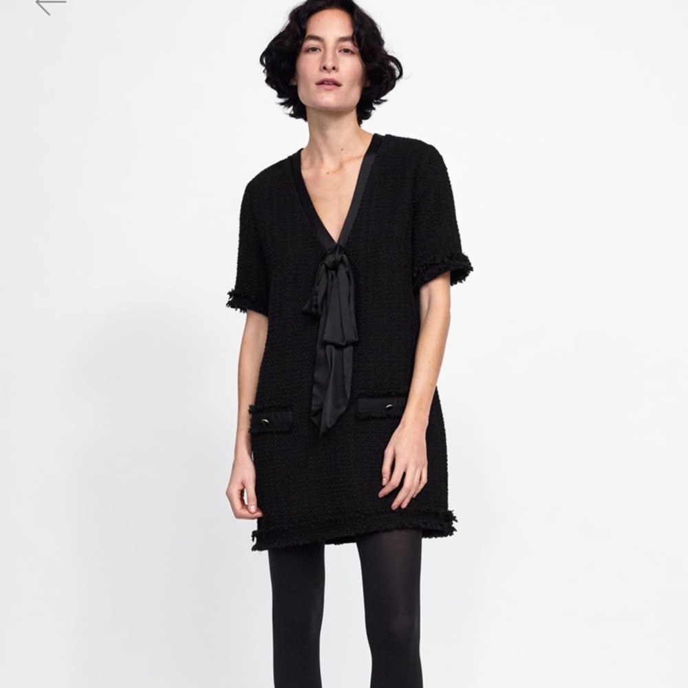 Zara Tweed Bow Dress